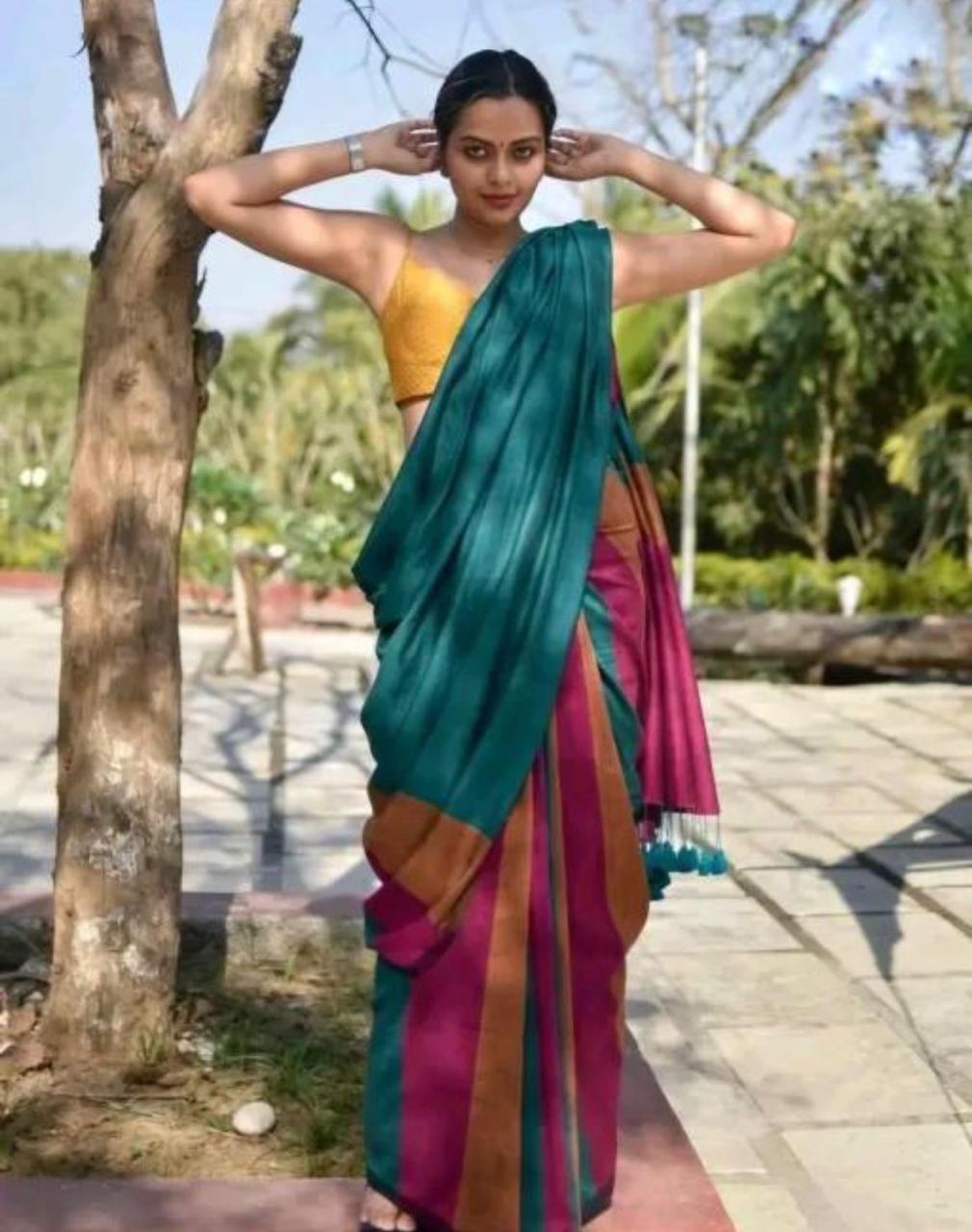 3 Shaded Khadi Cotton Saree