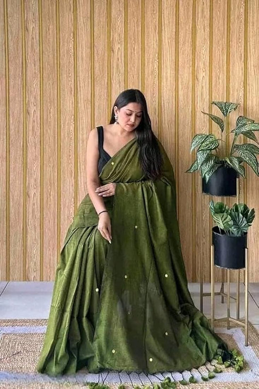 Khadi Cotton Saree with Gini Work