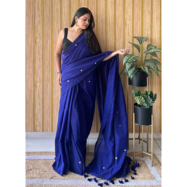 Khadi Cotton Saree with Gini Work