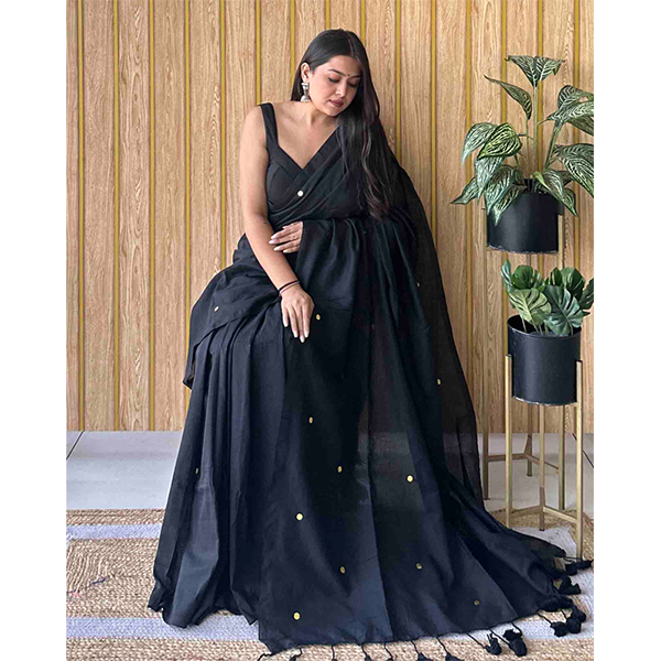 Khadi Cotton Saree with Gini Work