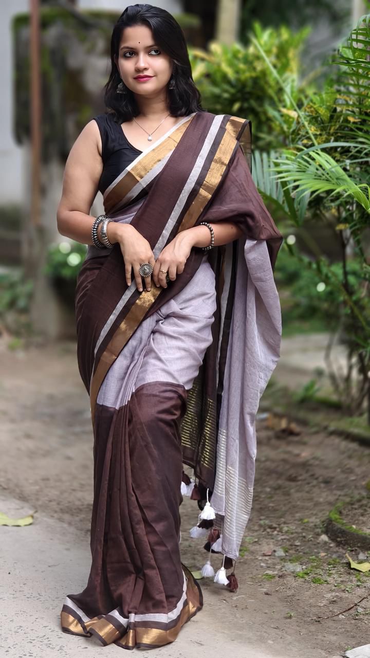 Dual Shaded Mul Cotton Saree