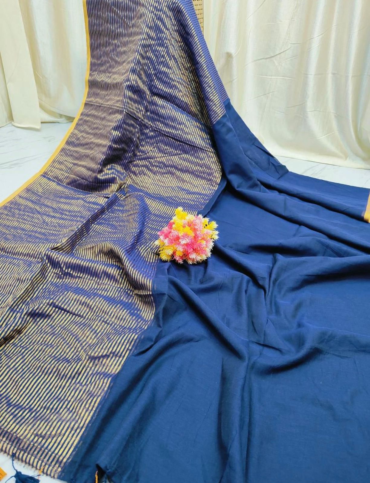 Striped Mul Cotton Saree