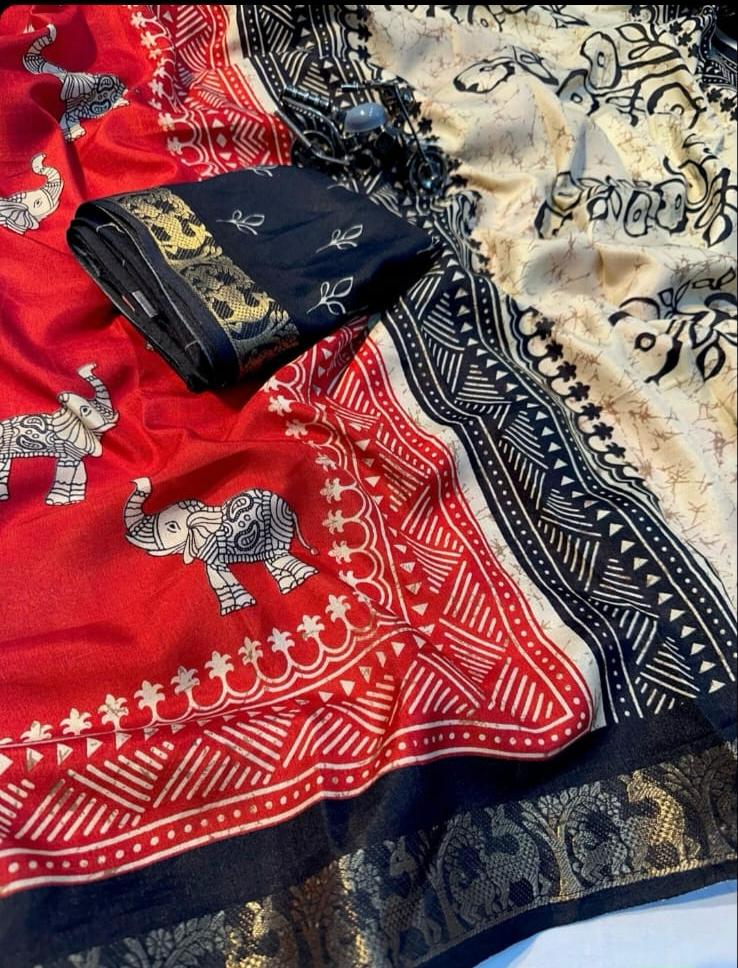 Mangalagiri Pen Kalamkari Saree