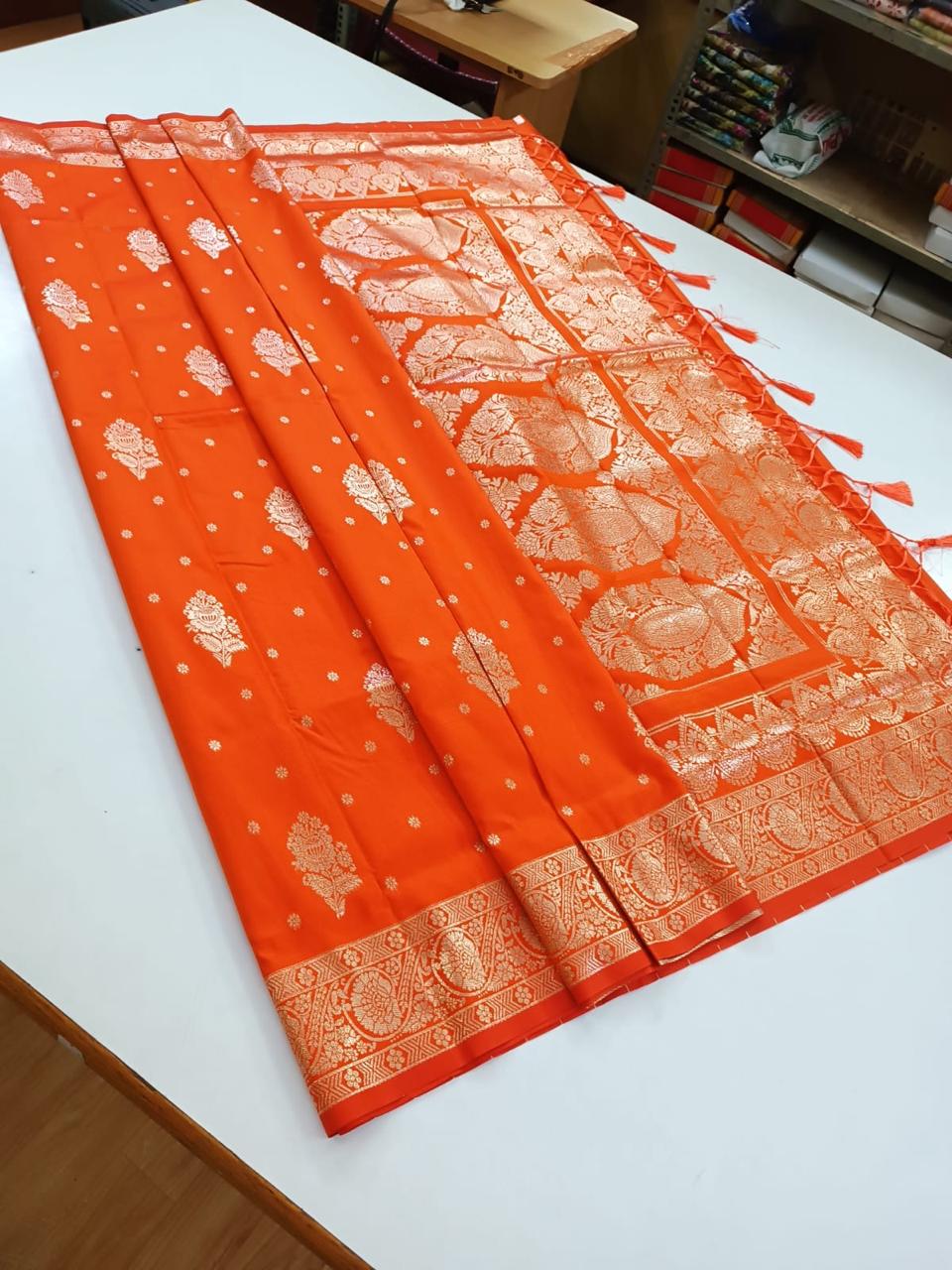 Semi Banarasi Soft Silk Saree