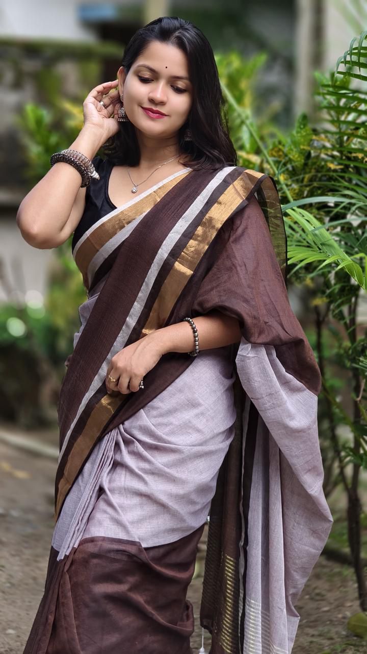 Dual Shaded Mul Cotton Saree