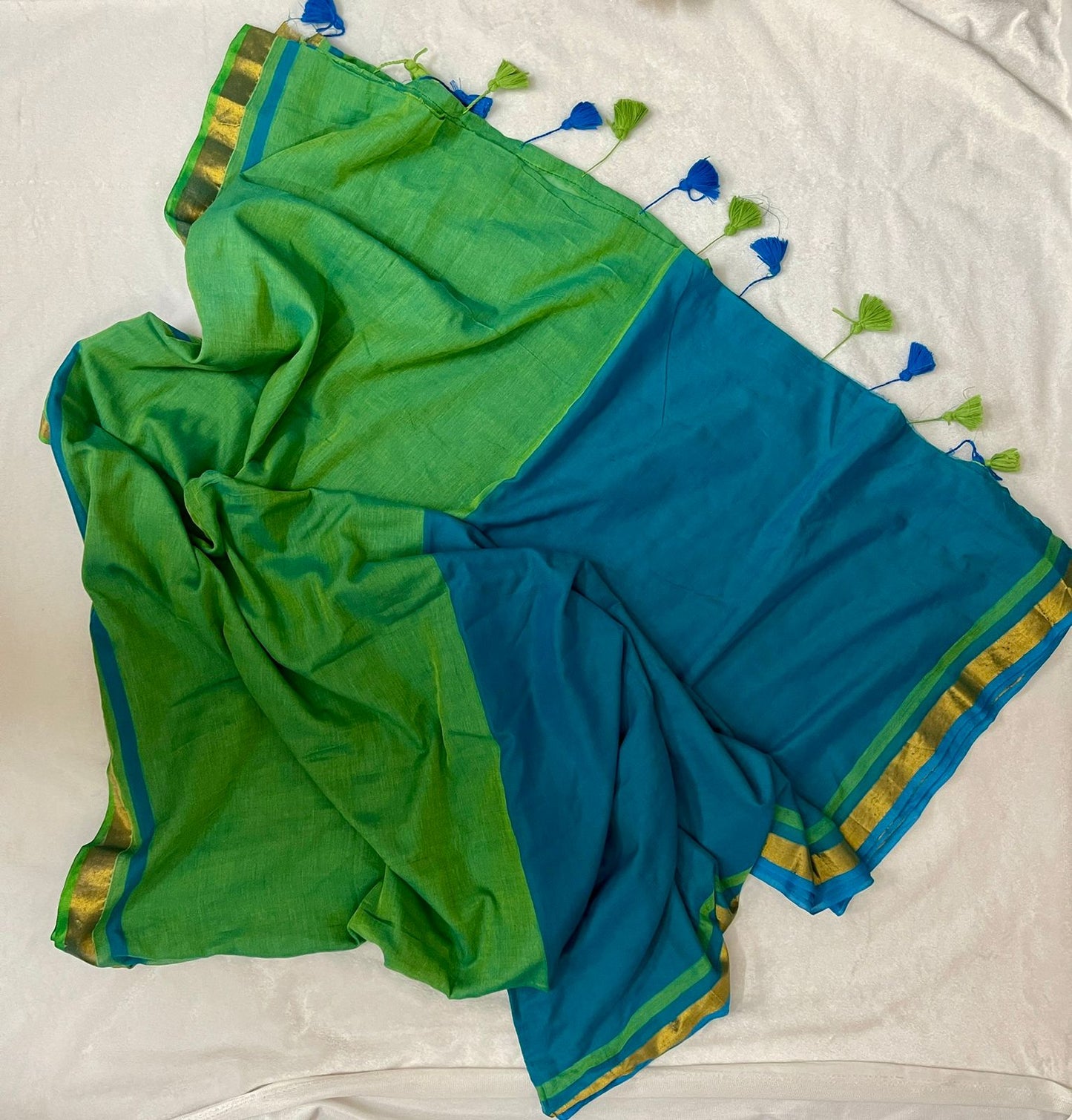 Dual Shaded Mul Cotton Saree