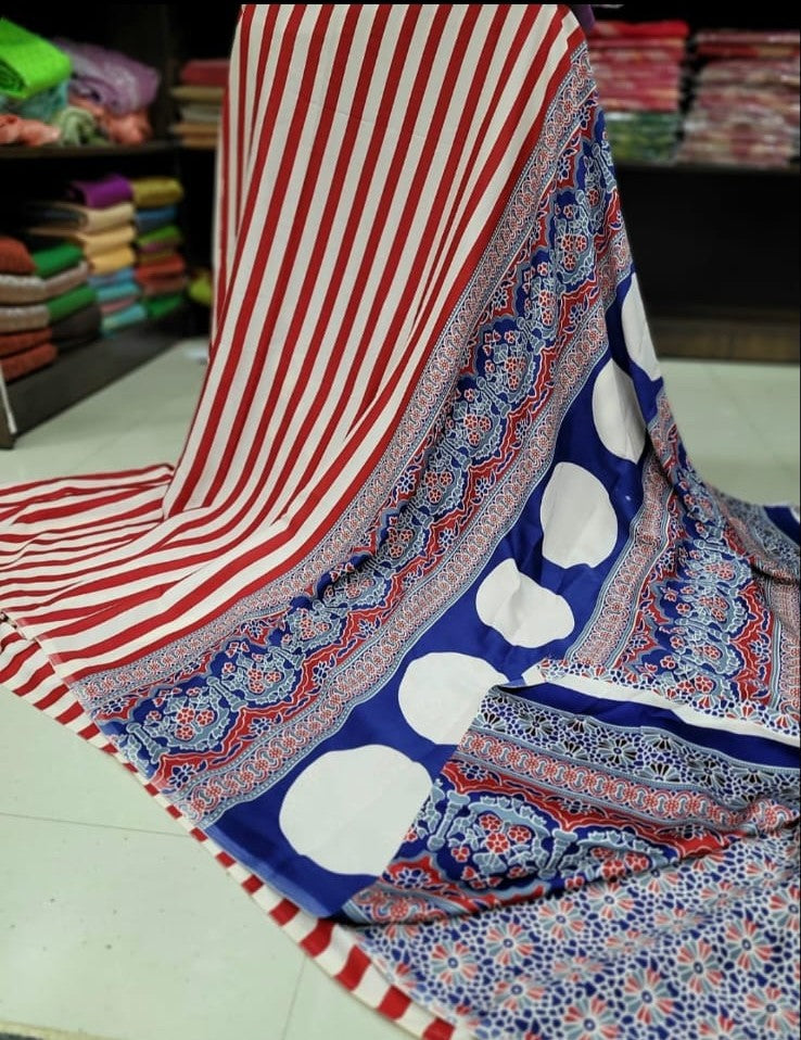 Ajrakh Print Modal Saree